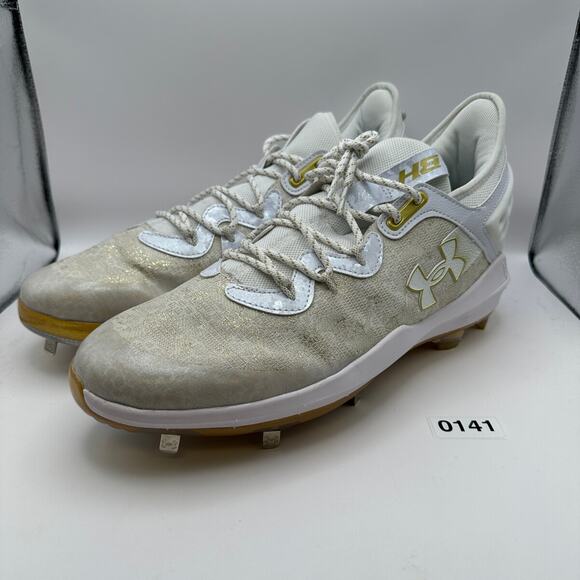 UNDER ARMOUR Men's 15 Harper 8 Low GT White Metallic Gold - Picture 2 of 9